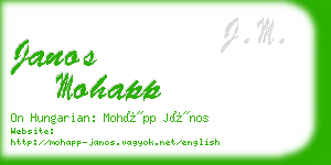 janos mohapp business card